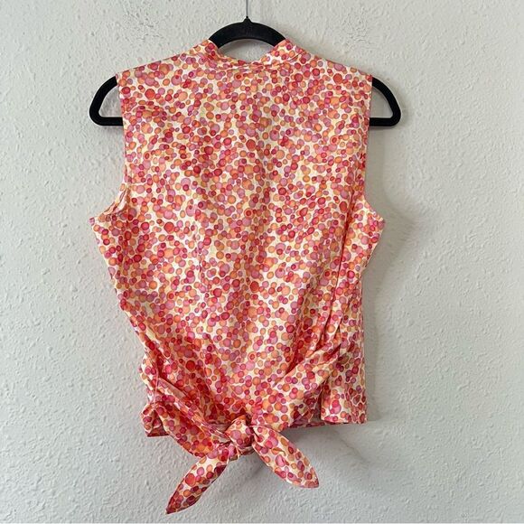 Talbots Sleeveless Wrap Blouse Shirt Top Cotton Size 10 - Picture 4 of 6